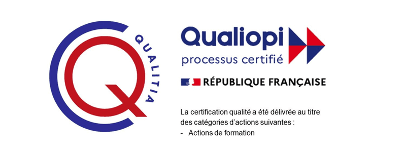 Certification Qualiopi - La certification qualité a été délivrée au titre des catégories d'actions suivantes : Actions de formation
